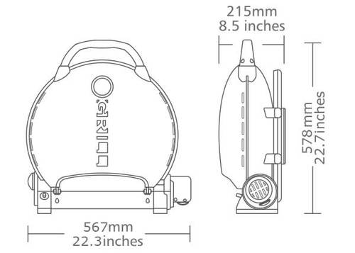 O - GRILL גריל גז נייד 600 ירוק