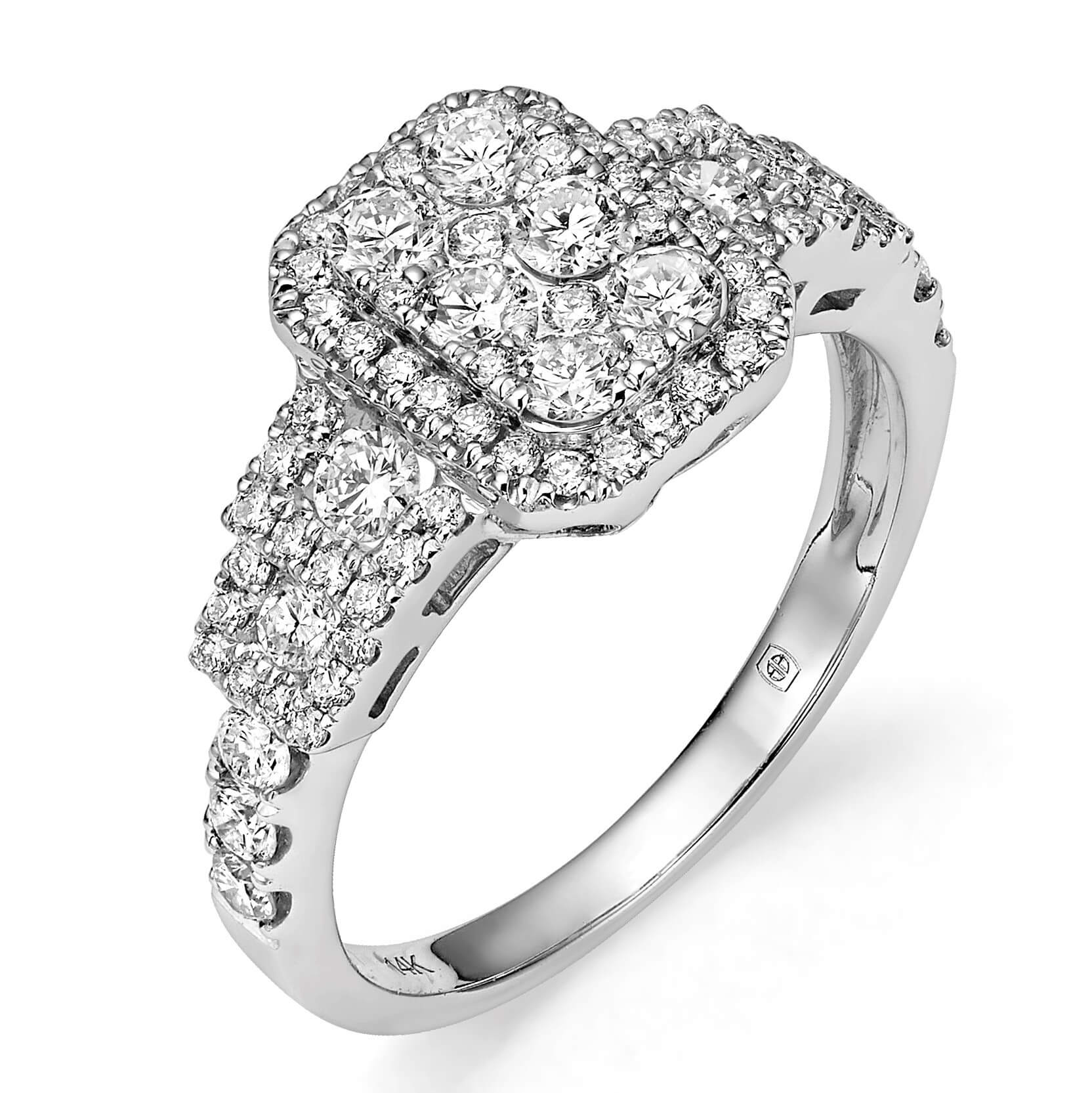 טבעת יהלומים 1.10ct מזהב 14K