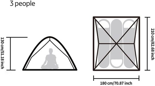 אוהל בן רגע ל 3 אנשים פתיחה מהירה NATUREHIKE TENT  דגם NH21ZP008