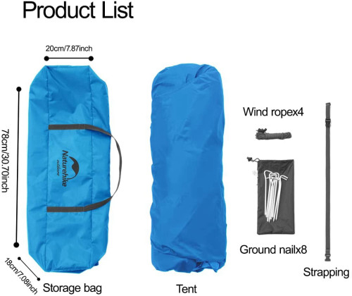 אוהל בן רגע ל 4 אנשים פתיחה מהירה NATUREHIKE TENT דגם NH21ZP008