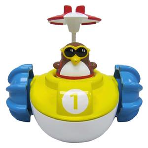 סירת פדלים מוסיקלית לתינוק עם דמות פינגווין לחיצה שמשפריצה מים מהפה לגילאי שנה ומעלה
