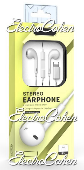 10 יחידות אוזניות עם מיקרופון לאייפון חיבור לייטנינג Lightning צבע לבן 