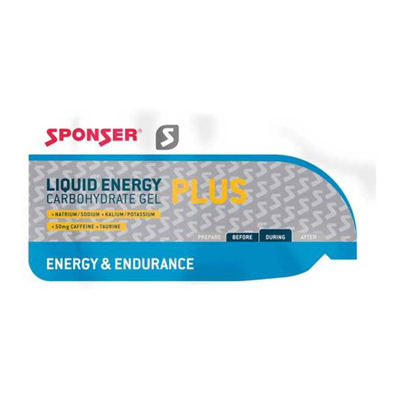 SPONSER Liquid Energy Plus - Carbohydrate Gel with Caffeine - Sachet - 35g