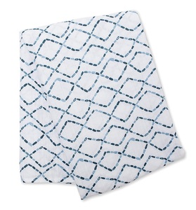 חיתול תינוק גדול מעוצב 100% כותנה טטרה 120X120 ס"מ - מעויינים כחולים