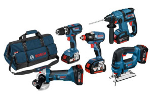 סט 5 כלים ליתיום בוש Professional 18V- Li + תיק איכותי