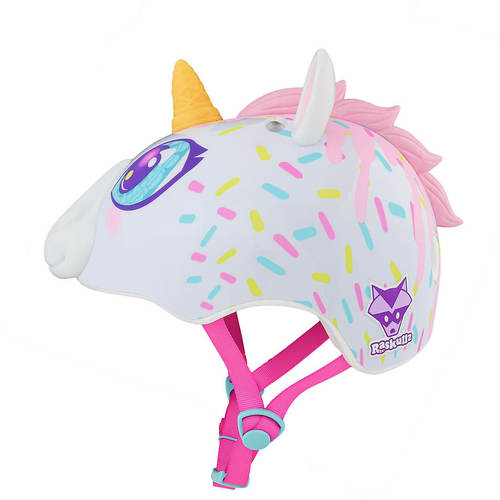 קסדת ילדים בעיצוב 3D עם פתחי אוורור לגיל 5+ - חד קרן לבן