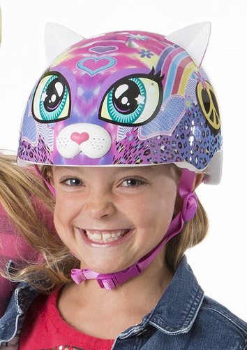 קסדת ילדים בעיצוב 3D עם פתחי אוורור לגיל 5+ - חתול שלום ואהבה