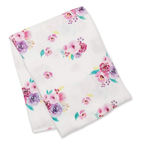 מארז Hello World - סט כובע, חיתול במבוק ותג שם - פרחוני