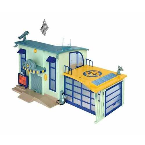 תחנת משטרה אלקטרונית עם אורות, צלילים ותותח רשת, כולל דמות של סמי הכבאי ואביזרים 