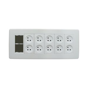 עמדת  HOME & OFFICE תחת הטיח 12 מודול, 10 שקעים ומתאם גוויס Nisko 
