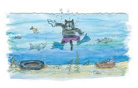 ספר ילדים - קרמר החתול לומד לשחות / מאיר שלו