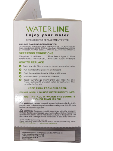 מסנן מים פילטר למקרר סמסונג DA2900003 RS26 RS28 מבית Water Line