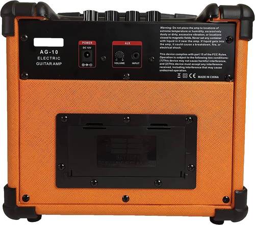 מגבר נייד לגיטרה חשמלית AG-10 בצבע כתום מבית Aroma