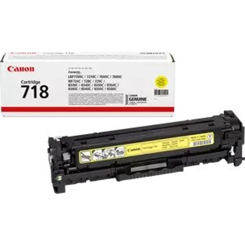 טונר צהוב מקורי Canon CRG-718Y קנון (2,900 דף)
