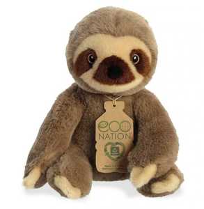 בובת פרווה נעימה במיוחד 20 ס"מ עשויה מחומרים ממוחזרים - עצלן