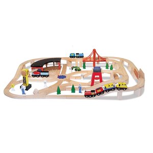 ערכת רכבת ענקית מעץ 130 חלקים