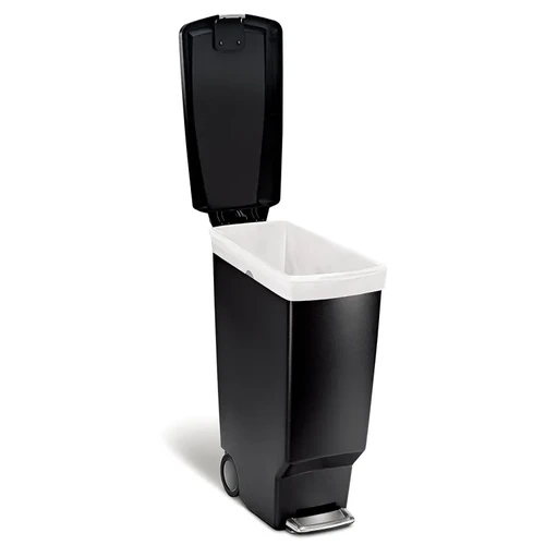 פח פלסטיק דוושה צר, שחור 40 ל' סימפליומן | Simplehuman 