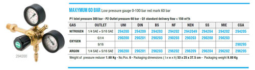 וסת לחנקן 60 BAR - ללחץ גבוה - אוקסי טורבו Oxy Turbo