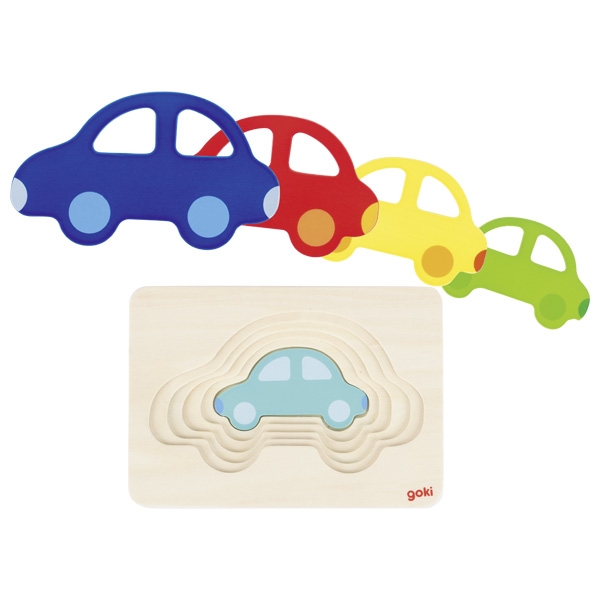 צעצועי עץ, GOKI פאזל שכבות מכונית 57485