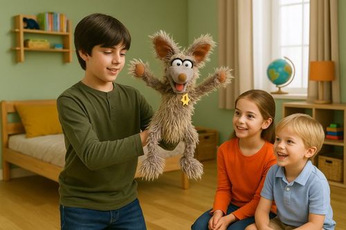 LIVING PUPPET בובת זאב כף יד W856