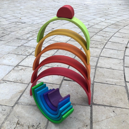 קשת מעץ מונטסורי וולדורוף - קשת אנתרופוסית  12 חלקים MN1000