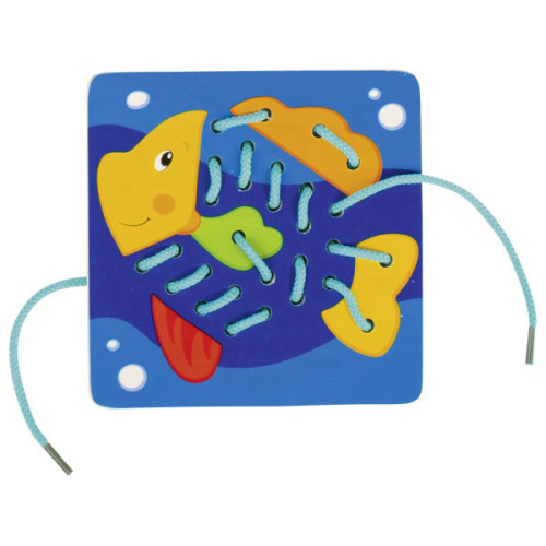 צעצועי עץ GOKI השחלת שרוכים 58572