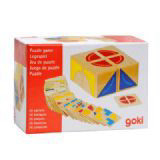 צעצועי עץ GOKI פאזל קוביה עם כרטיסים 58649