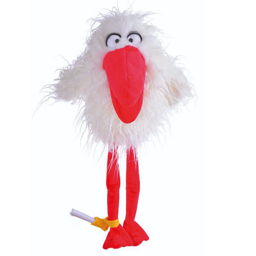 living puppets  בובת חסידה לבנה W723