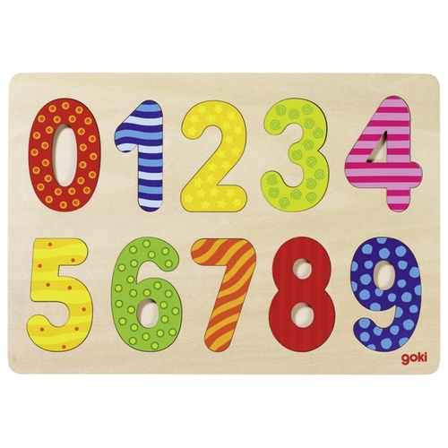 צעצועי עץ GOKI פאזל מספרים גיל 2+ 57574