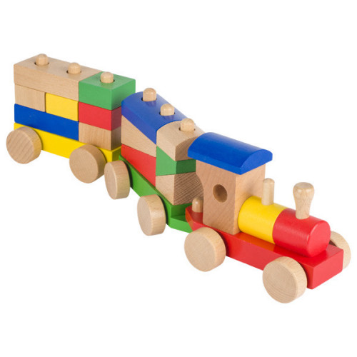 GOKI רכבת עץ צבעונית 42356