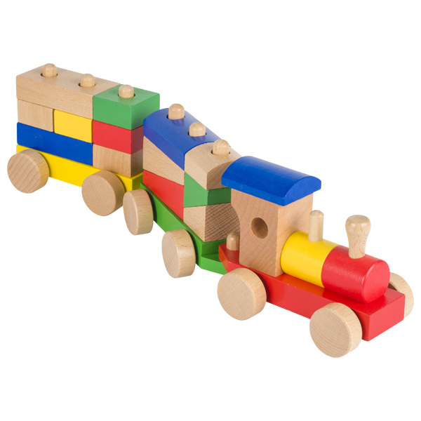 GOKI רכבת עץ צבעונית 42356