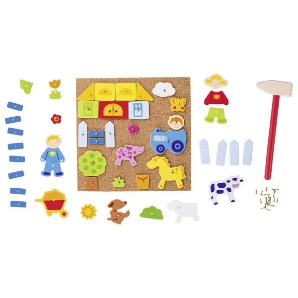 GOKI צעצועי עץ הך פטיש על לוח שעם 58555