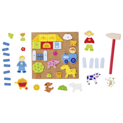 GOKI צעצועי עץ הך פטיש על לוח שעם 58555