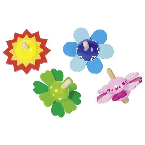 סביבון עץ צבעוני פרח 62954