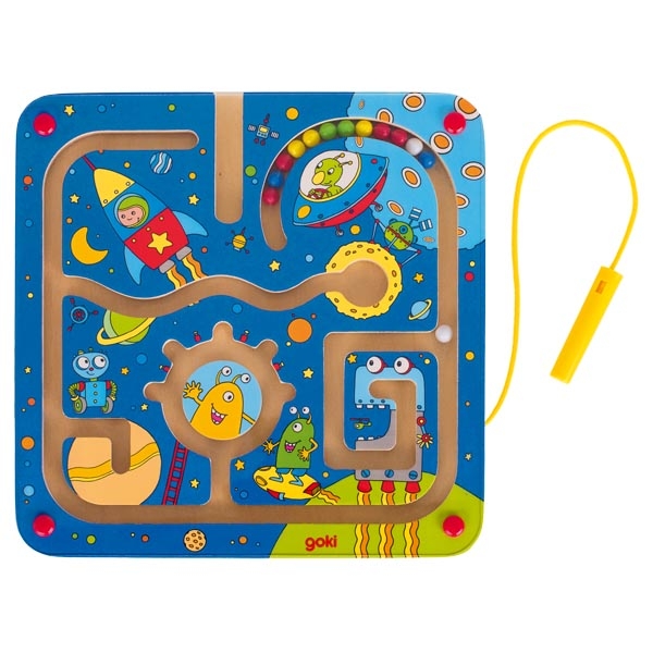 צעצועי עץ GOKI מבוך מגנטי חלל 53817
