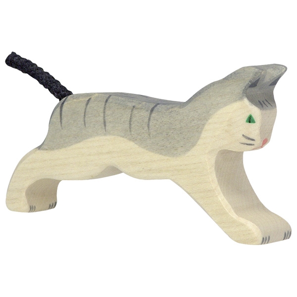 HOLZTIGER חתול אפור לבן 80054
