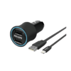 מטען לרכב PHILIPS 3.1A 2USB + כבל Lightning