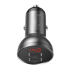 מטען רכב 24W 4.8A USB2 צג מבית Baseus