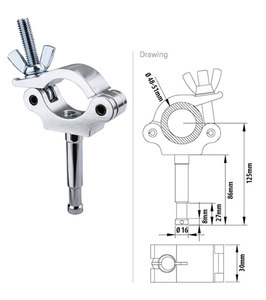  kupo KCP-826 חבק למוט בקוטר 16 מ״מ   SLIM TYPE STUD COUPLER