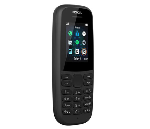 טלפון סלולרי Nokia 105 בצבע שחור - שנה אחריות היבואן הרשמי