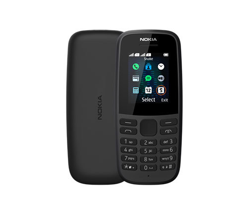 טלפון סלולרי Nokia 105 בצבע שחור - שנה אחריות היבואן הרשמי