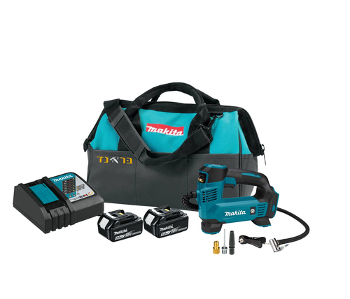 מדחס / קומפרסור נטען 18V + שתי סוללות 5.0AH