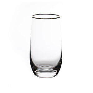 6 כוס מים גבוהה 350ml פס זהב cool