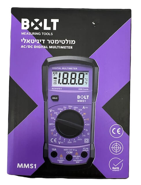 רב מודד מולטימטר דיגיטאלי איכותי ובטיחותי  MMS1 BOLT 