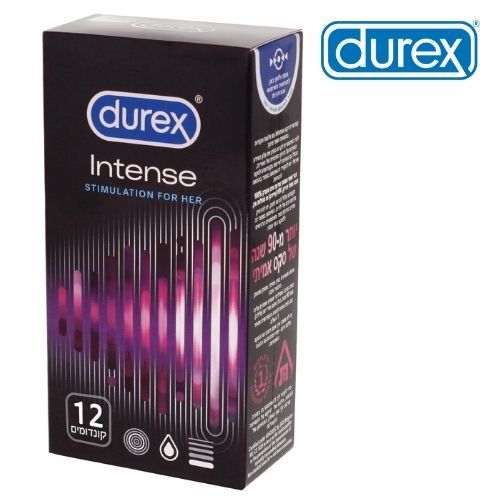 קונדומים דורקס עם צלעות לתחושה מוגברת Durex - Intense