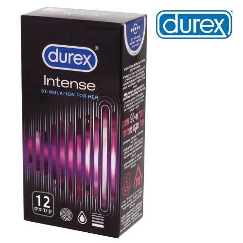 קונדומים דורקס עם צלעות לתחושה מוגברת Durex - Intense