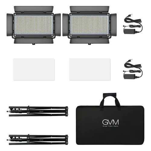 קיט 2 פנסי לד צבעוני RGB לאולפן GVM-1500D