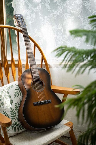 גיטרה אקוסטית מוגברת + נרתיק CORT CORE-PE AMH OPBB Mahogany