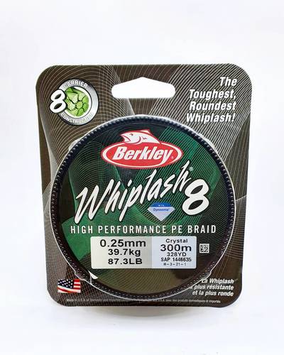  BERKLEY WHIPLASH X8 300M 0.25MM חוט בד לג'ירג'ור וג'יג