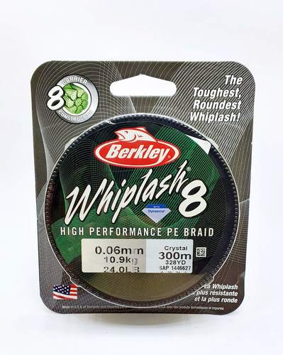  BERKLEY WHIPLASH X8 300M 0.06MM חוט בד לג'ירג'ור וג'יג
